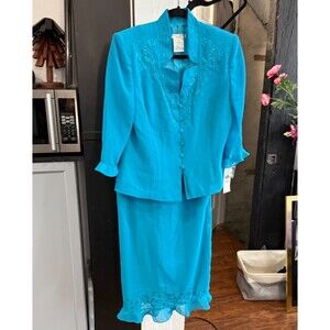 Plaza South - 10P - Bright Blue Blazer and Skirt Set